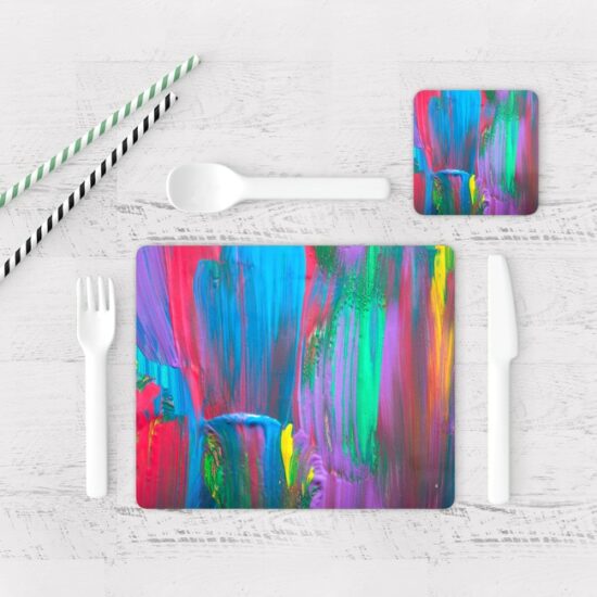 Individuales De Mesa Modernos para Comedor Pintura Pincel 13