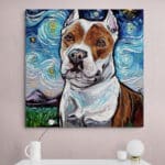 Cuadro Lienzo Noche Estrellada Pitbull 02