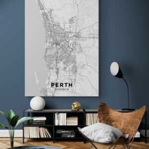 Cuadro En Lienzo Mapa Ciudad Perth 002