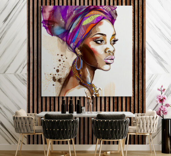 Cuadro En Lienzo Pintura Mujeres Africanas 042