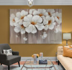 Cuadro En Lienzo Pintura Flores Blancas 395