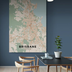 ? Cuadro En Lienzo Mapa Ciudad Brisbane 001