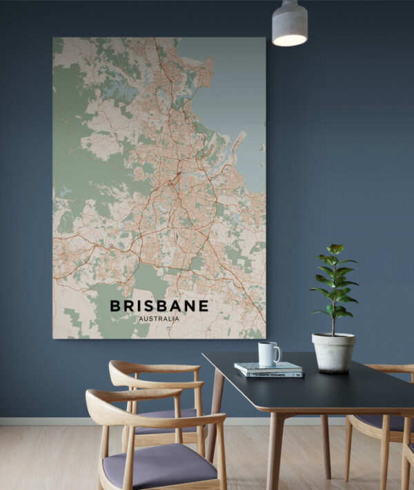 Cuadro En Lienzo Mapa Ciudad Brisbane 001
