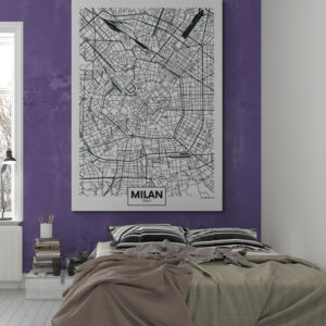 Cuadro En Lienzo Mapa Ciudad Milan