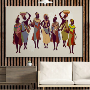 ? Cuadro En Lienzo Pintura Mujeres Africanas 011
