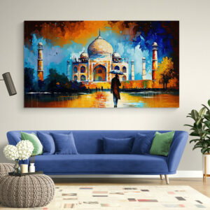 Cuadro En Lienzo Taj Mahal Pintura Ciudad 153