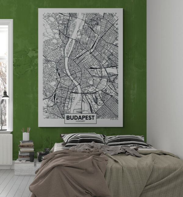 Cuadro En Lienzo Mapa Ciudad Budapest