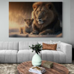 Cuadro En Lienzo Leon Colores 169