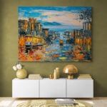 Cuadro En Lienzo Pintura Ciudad 109
