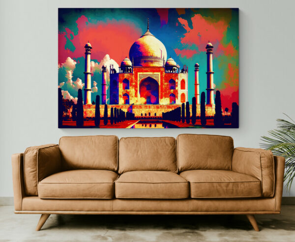 Cuadro En Lienzo Taj Mahal Pintura Ciudad 145