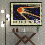 Cuadro En Lienzo Astronauta Estampillas 084