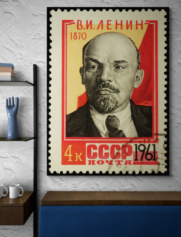 Cuadro En Lienzo Lenin Estampilla 096