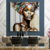 Cuadro En Lienzo Pintura Mujeres Africanas 045