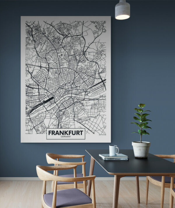 Cuadro En Lienzo Mapa Ciudad Frankfurt