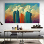 Cuadro En Lienzo Pintura Ciudad 184