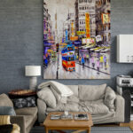 Cuadro En Lienzo Pintura Ciudad Hong Kong 122