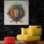Cuadro En Lienzo Leon Colores 143