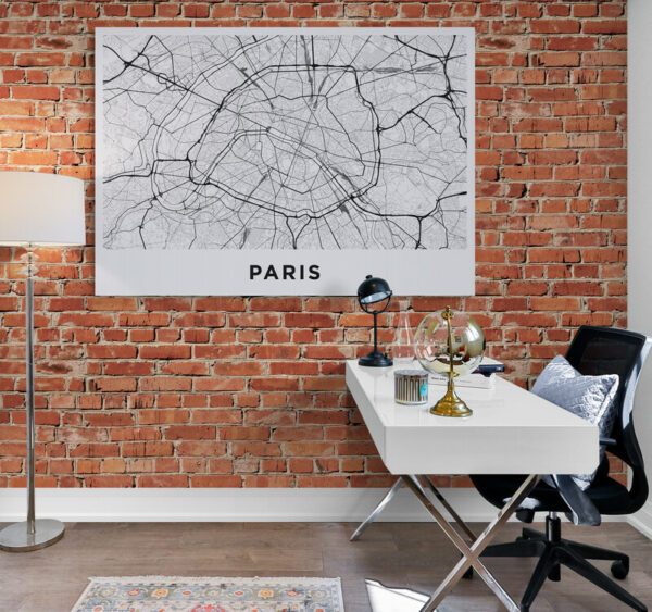 Cuadro En Lienzo Mapa Ciudad Paris 001