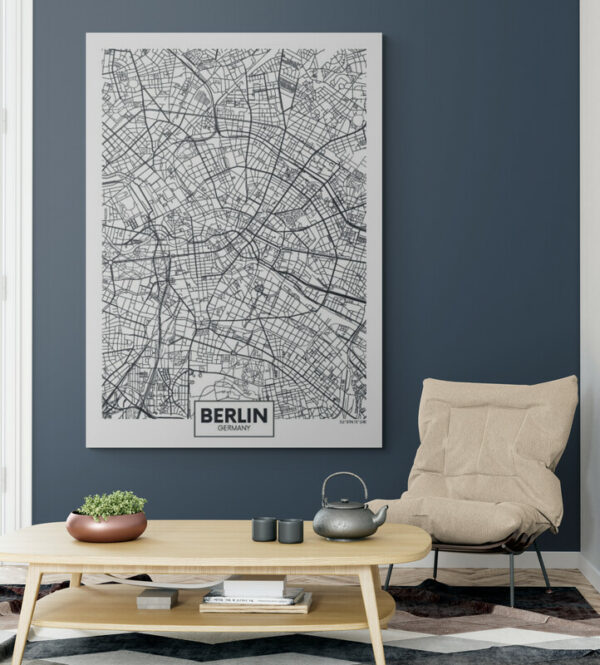 Cuadro En Lienzo Mapa Ciudad Berlin