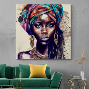? Cuadro En Lienzo Pintura Mujeres Africanas 044