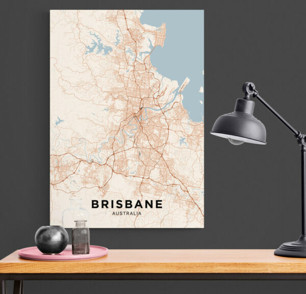 Cuadro En Lienzo Mapa Ciudad Brisbane 002