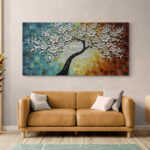 Cuadro En Lienzo Arbol Colores 036