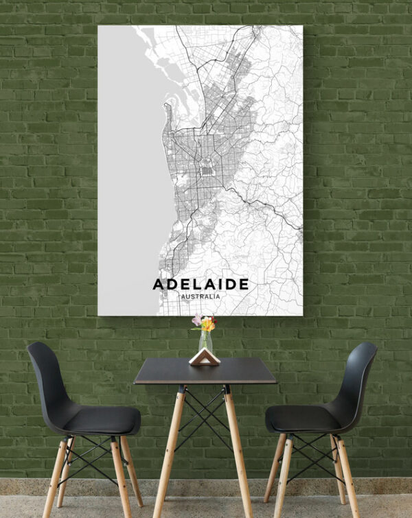 Cuadro En Lienzo Mapa Ciudad Adelaide 002