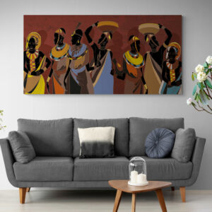 Cuadro En Lienzo Pintura Mujeres Africanas 015