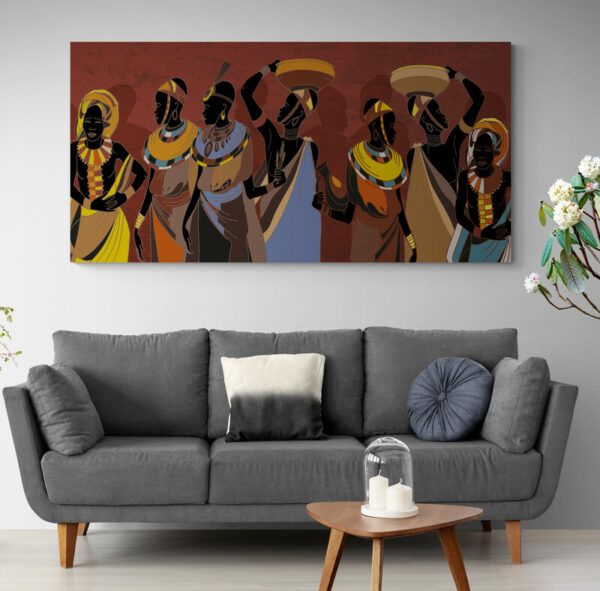 ? Cuadro En Lienzo Pintura Mujeres Africanas 015