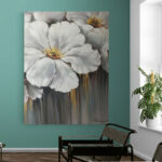 Cuadro En Lienzo Pintura Flores Blancas 411