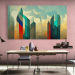 Cuadro En Lienzo Pintura Ciudad 183