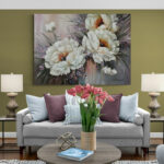 Cuadro En Lienzo Pintura Flores Blancas 393