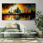 Cuadro En Lienzo Taj Mahal Pintura Ciudad 152
