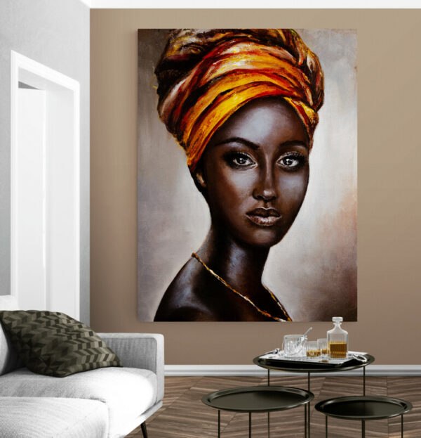 Cuadro En Lienzo Pintura Mujeres Africanas 025