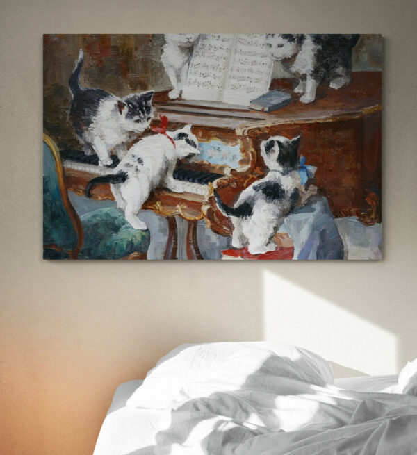 ? Cuadro En Lienzo Pintura Gatos 196