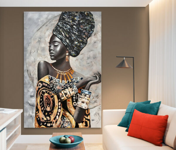 Cuadro En Lienzo Pintura Mujeres Africanas 031