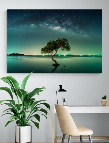 Cuadro En Lienzo Arbol Via Lactea 001