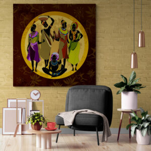 Cuadro En Lienzo Pintura Mujeres Africanas 012