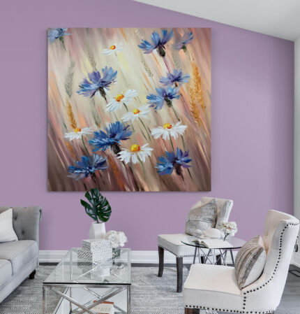 Cuadro En Lienzo Pintura Flores 400