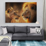 Cuadro En Lienzo Leon Colores 178