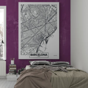 ? Cuadro En Lienzo Mapa Ciudad Barcelona