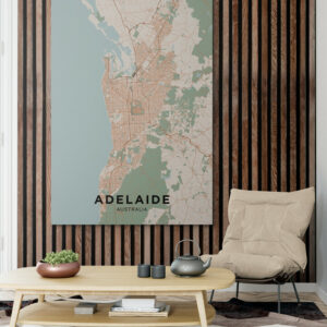 Cuadro En Lienzo Mapa Ciudad Adelaide 001