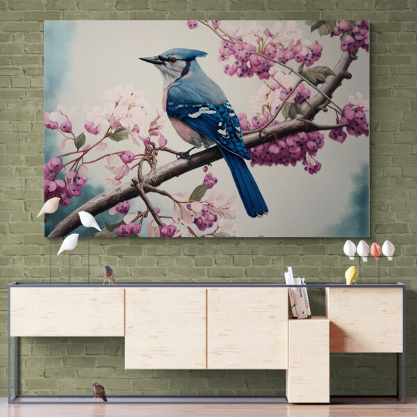 Cuadro En Lienzo Pintura Pajaros 034