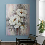 Cuadro En Lienzo Pintura Flores Blancas 394