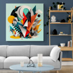 Cuadro En Lienzo Abstracto Colores 330