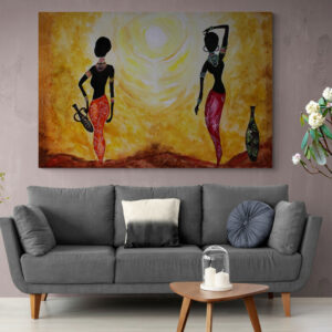 Cuadro En Lienzo Pintura Mujeres Africanas 010