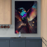 Cuadro En Lienzo Pintura Pajaros 004