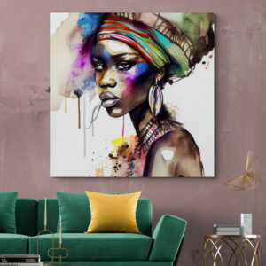 ? Cuadro En Lienzo Pintura Mujeres Africanas 043