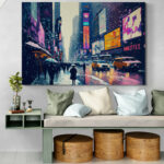 Cuadro En Lienzo New York Pintura Ciudad 204