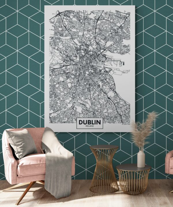 Cuadro En Lienzo Mapa Ciudad Dublin